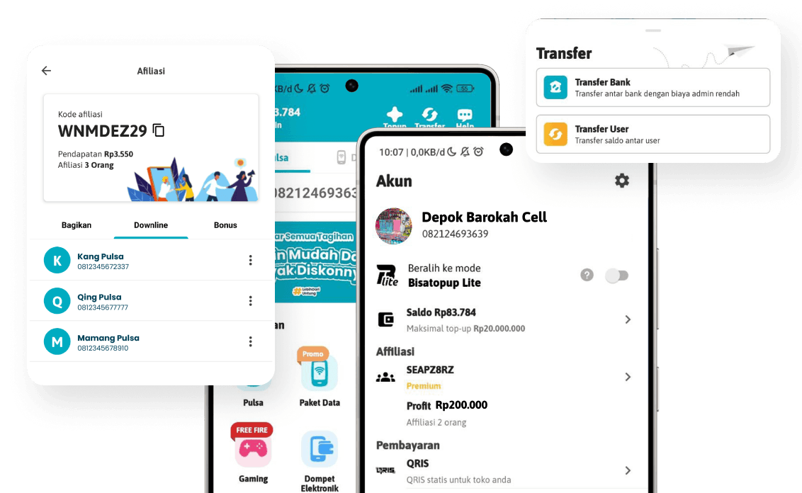 Bisatopup Agent App Interface