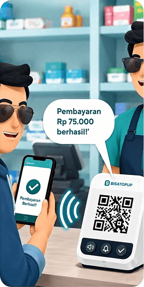 Kasir menerima konfirmasi suara pembayaran QRIS Soundbox